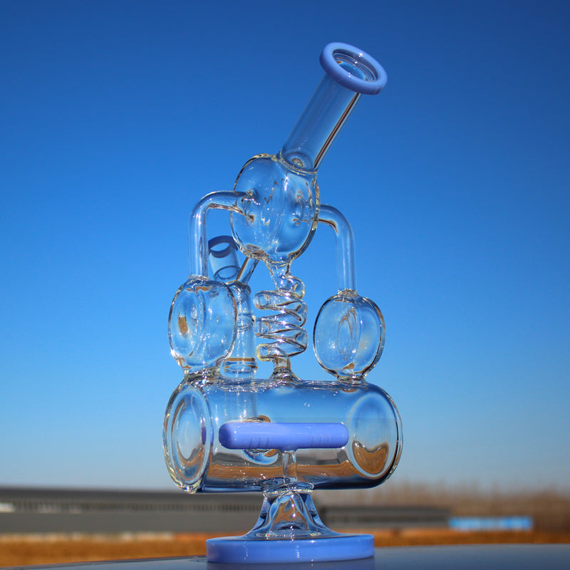 Recycler Style Inline Perc 12.5"  Water Pipe w/ Spring Body