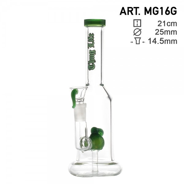 Thug Life | 8" Green Water Pipes w/ Custom Perc