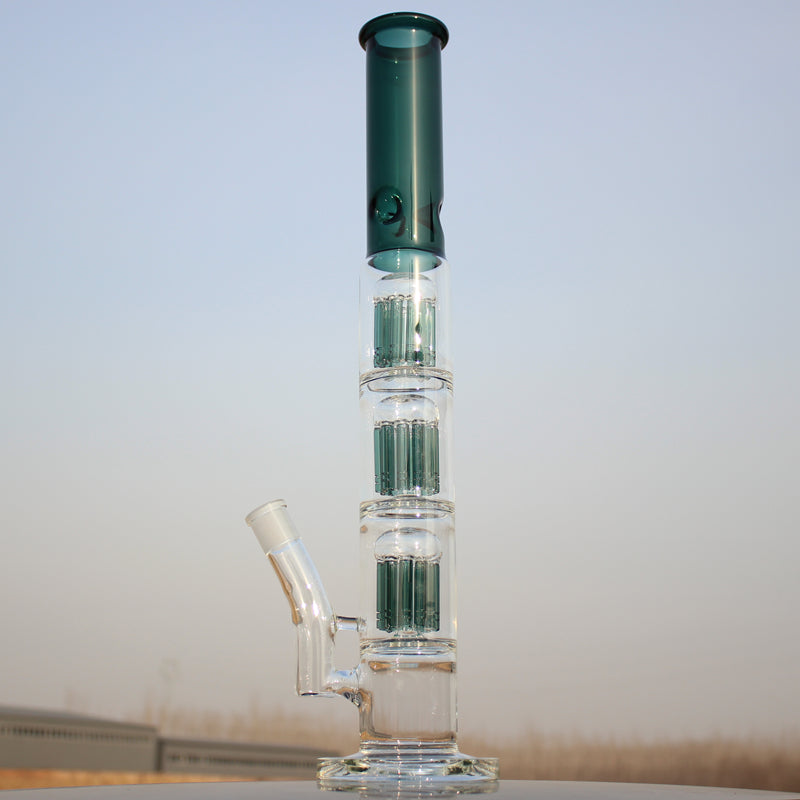 Triple Tree Percolator Glass Water Pipe 19"