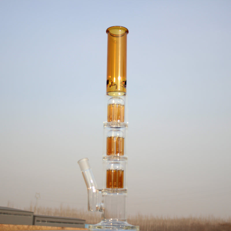 Triple Tree Percolator Glass Water Pipe 19"