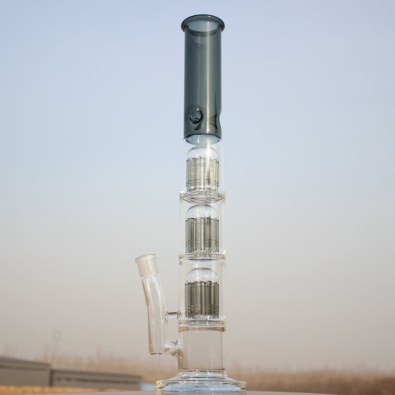 Triple Tree Percolator Glass Water Pipe 19"