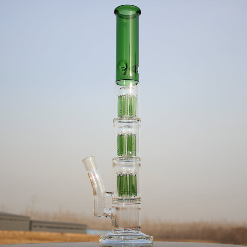 Triple Tree Percolator Glass Water Pipe 19"